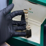 Rolex submariner strap with rotating golden & black dial date just