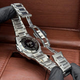 PP silver with green dial with date